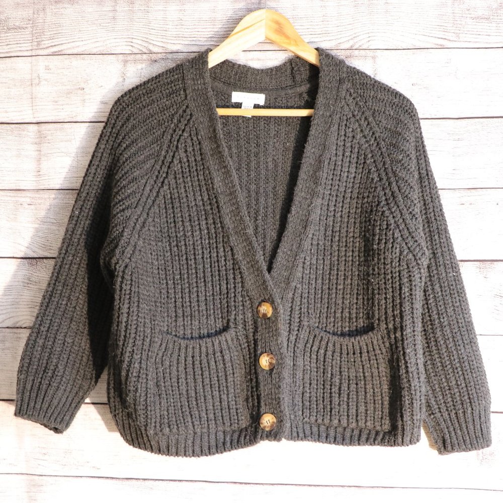 Topshop Size 4-6 Black Button Up Cardigan Sweater